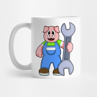 Pig as Craftsman with Wrench Mug